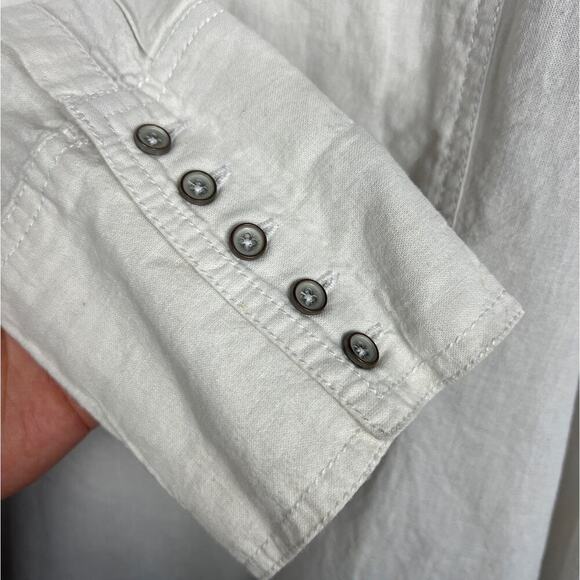 Free People Linen Cotton Blend Blouse Size L - Picture 5 of 10